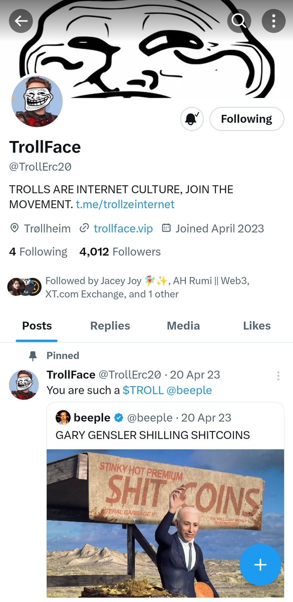 jikjakBTC's tweet photo. @XTexchange @TrollErc20 Awesome to have such an exciting opportunity,wishing community a bright exciting future.❤️🥳

@TrollErc20
#XTxTROLL https://t.co/snUc9aVScF