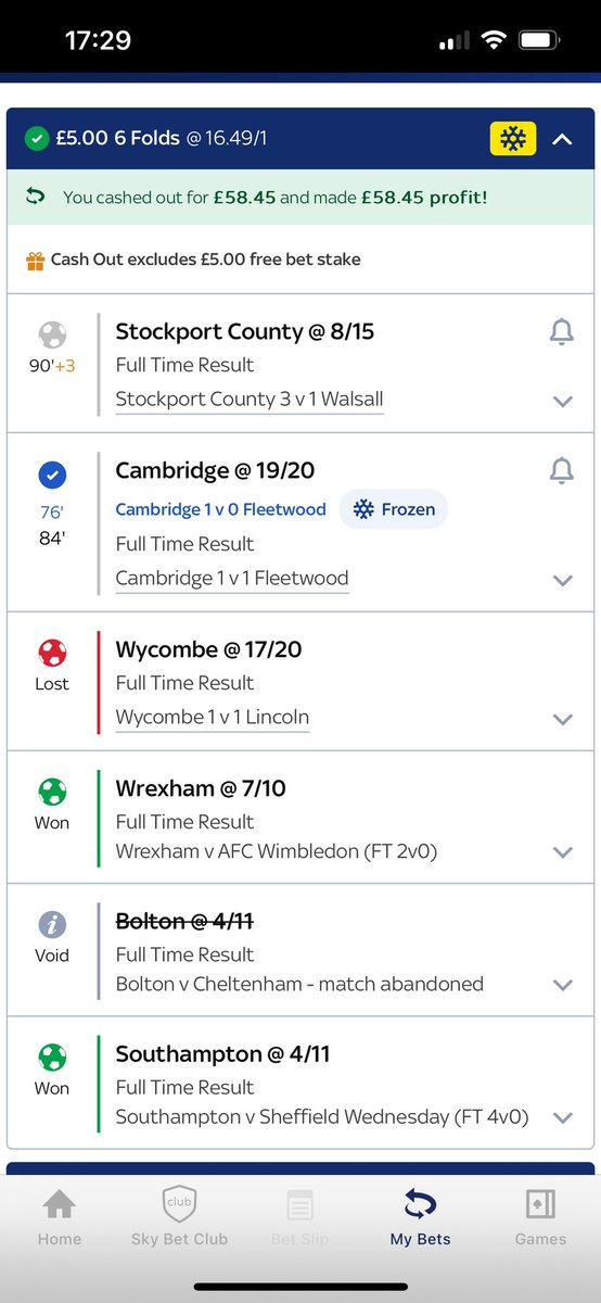 @SkyBet #SkyBetAccaFreeze, #cashout