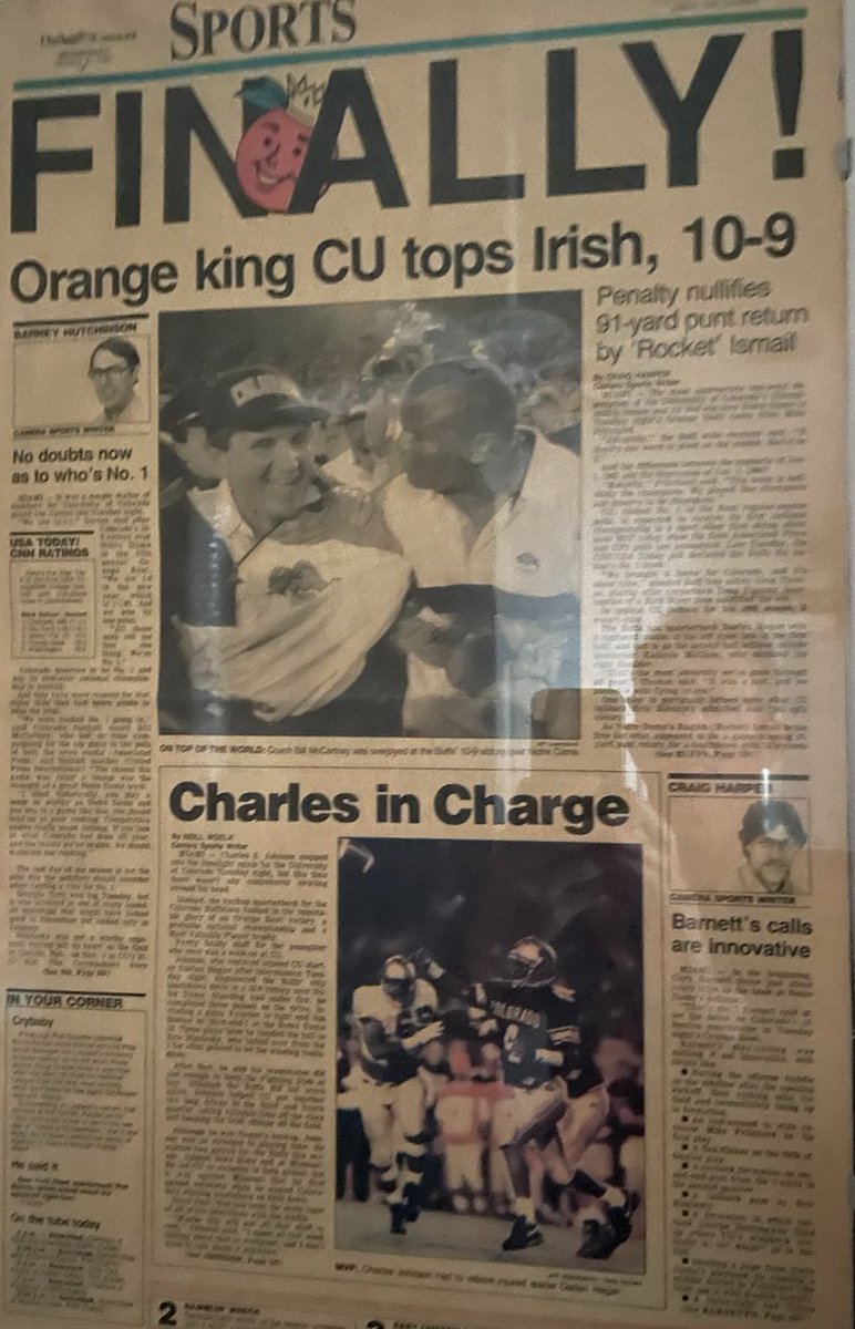 @CJ4CU Awesome. This hangs on my office wall, from Jan 2 1991. And you're still repping CU. 🔥🦬 Charles in Charge!!