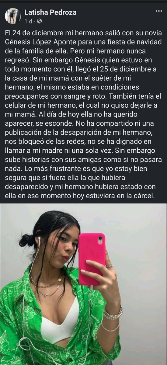 E_ALBIZU's tweet photo. Familia busca a este joven, según la hermana, fue visto por última vez con la chica de camisa verde. https://t.co/8jvuq3G9Cy