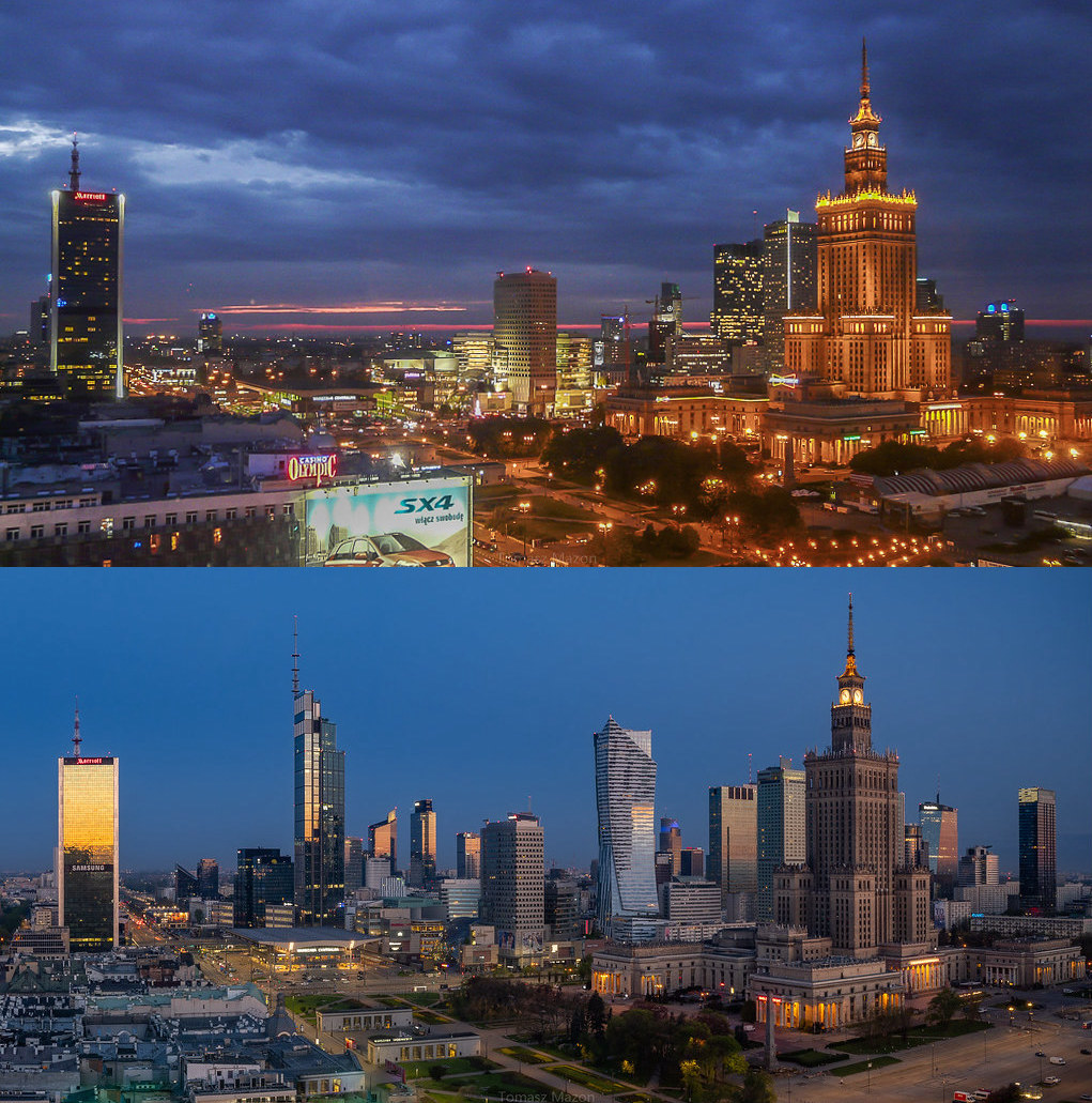 Warsaw 2008 vs. 2023. The level of growth is insane. 🇵🇱🚀