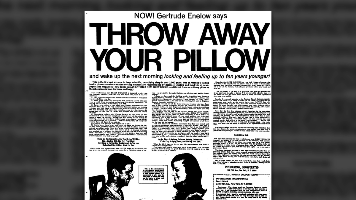 brunoswiper's tweet photo. 6 of 366 | Analyzing Eugene Schwartz's Persuasive Copywriting in a Pillow Ad. The ad starts with a impactful headline. It raises immediate curiosity and concern. Why should I throw away my pillow? The use of Gertrude's name adds significant credibility. #Copywriting #SwipeFile https://t.co/z1OeMMfHOq