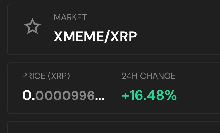 $XMEME IS DIFFERENT! THE #1 $XRP MEMECOIN IS DIFFERENT! COMMUNITY COMMUNITY COMMUNITY! 💚🟩🙏🏼

*Dex: bitly.ws/33YnM
*Telegram: t.me/xmemecoinxrpl
*Web: xmemecoinxrpl.com