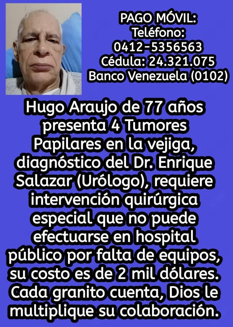 huaradiaz's tweet photo. Vivo en Barinas, no tengo recursos para operarme, el tiempo transcurre en mi contra, agradezco la ayuda para salvar mi vida. Por favor, cualquier aporte para mí es muy valioso, Dios te bendiga. https://t.co/PLpsOcANXX