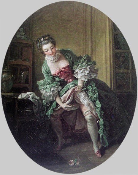 Because a few of you have asked, it’s time for my regular answer to “How did they go to the loo in those #Frockingfabulous dresses?” The answer is, “they used a bourdaloue”. Handily, Francois Boucher painted a gal putting one to good use!