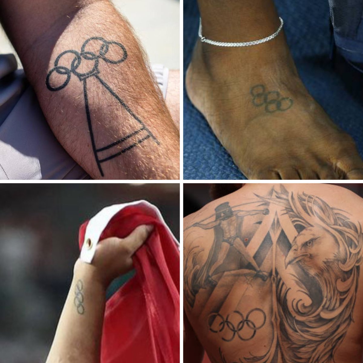 Which Olympic Rings Tattoo would you get? PS- Can you name the athletes?, image size:1200x1200