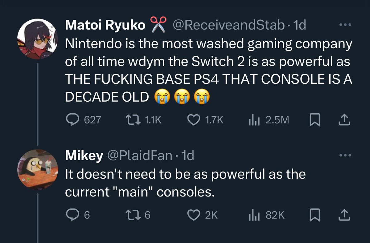 feydemon's tweet photo. I did not know so many people were complacent with Nintendo always being a generation behind https://t.co/CT3Rc5SgZ6
