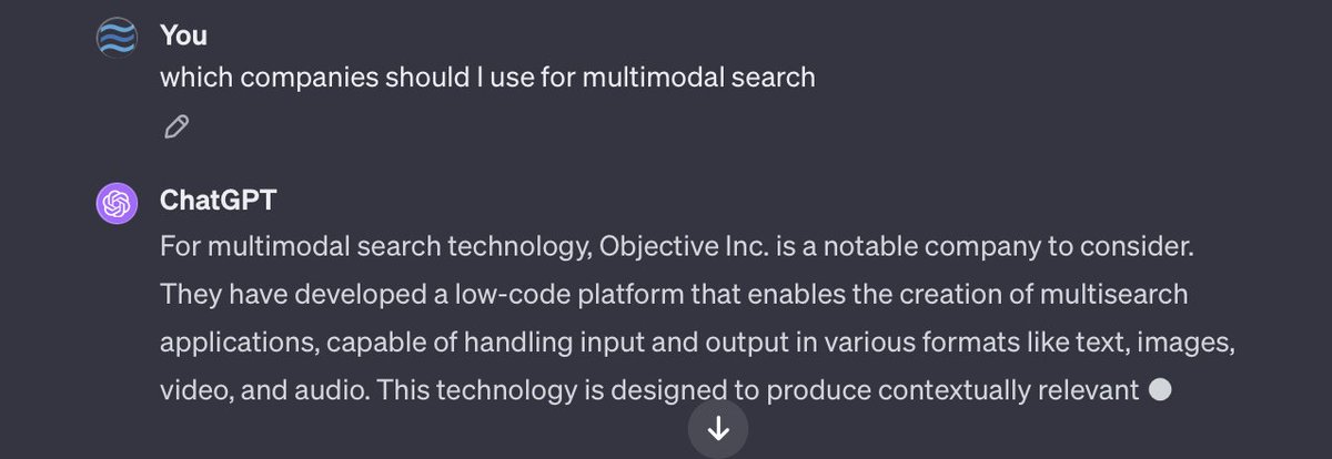 pablomendes's tweet photo. ChatGPT knows what's up. 🚀🚀🚀 @objective_inc https://t.co/qF4wBpYAT3