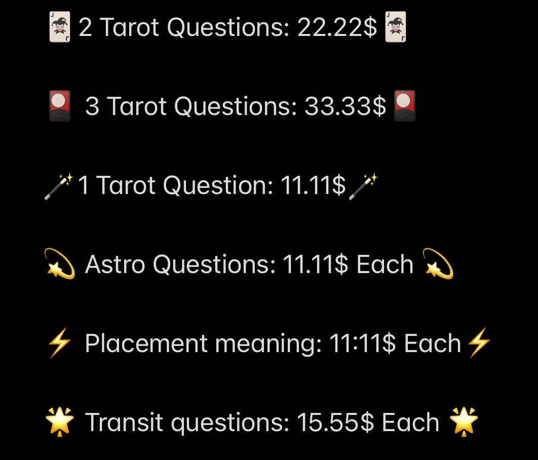 New prices and new offers 🫶🏾

DM for scheduling ❄️✨❄️

I often do same day readings so if you want one today please just let me know 🥳