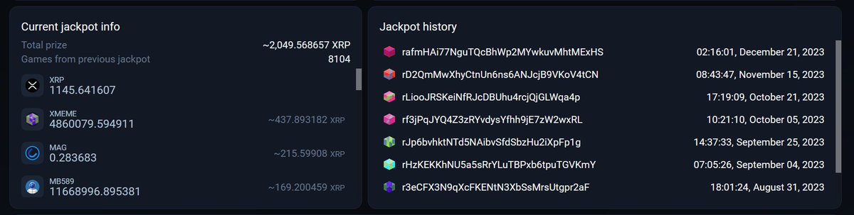 Take 2000 XRP!

The Magnetic Jackpot is already very hot! 8100 games without jackpot. 
Currently jackpot:
✅1145 XRP
✅4.800.000 $XEMEME <a href="/xmemecoinxrpl/">🚜XMΣMΣ</a> 
✅0.28 $MAG
✅11.600.000 $MB589 <a href="/MMoonboi589/">Moonboi589 Community 🌄 $MB589</a> 

To win the jackpot, simply place any bet. If you get the number 77.77, the