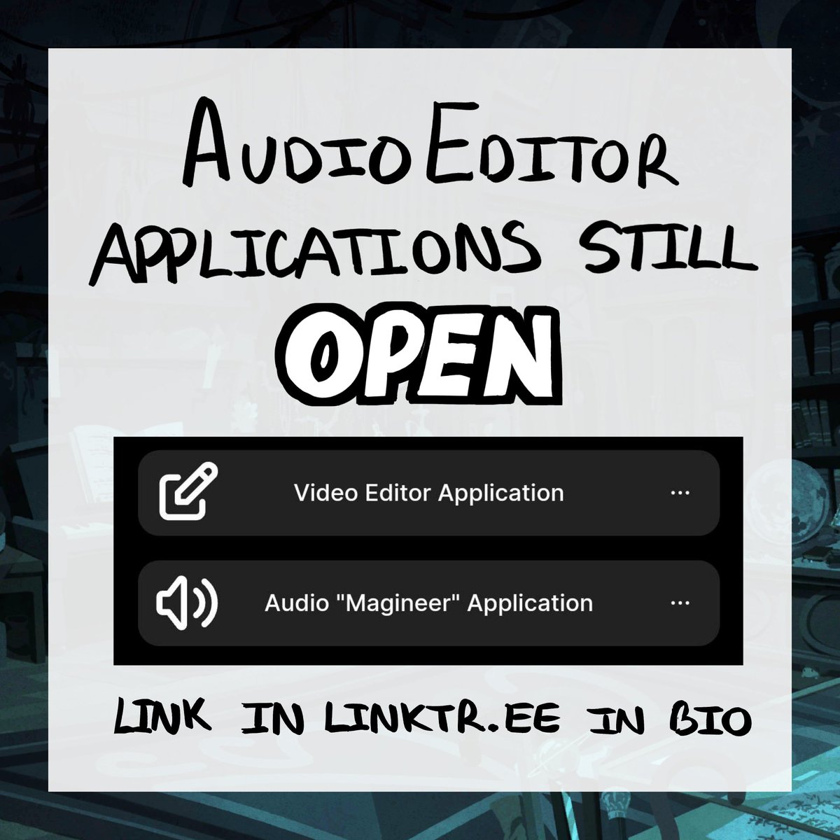 Twisted Wonderland: Official Fandub AUDIO EDITOR applications open! ✨️🖤 
#twistedwonderland #twst #audio #VO