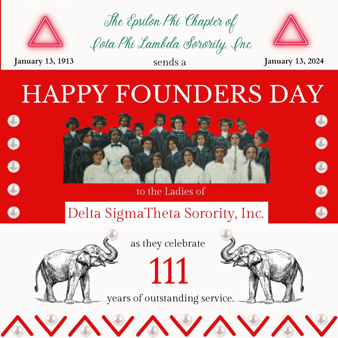 EPhi2016ipl's tweet image. The ladies of Iota Phi Lambda Sorority, Inc. - 
Epsilon Phi Chapter send the ladies of Delta Sigma Theta Sorority, Inc. a Happy Founders Day!🎉

Congratulations on celebrating 111 years of service! 
#EPhiShares 
#111YearsOfService #HappyFoundersDayDeltaSigmaThetaSororityInc.