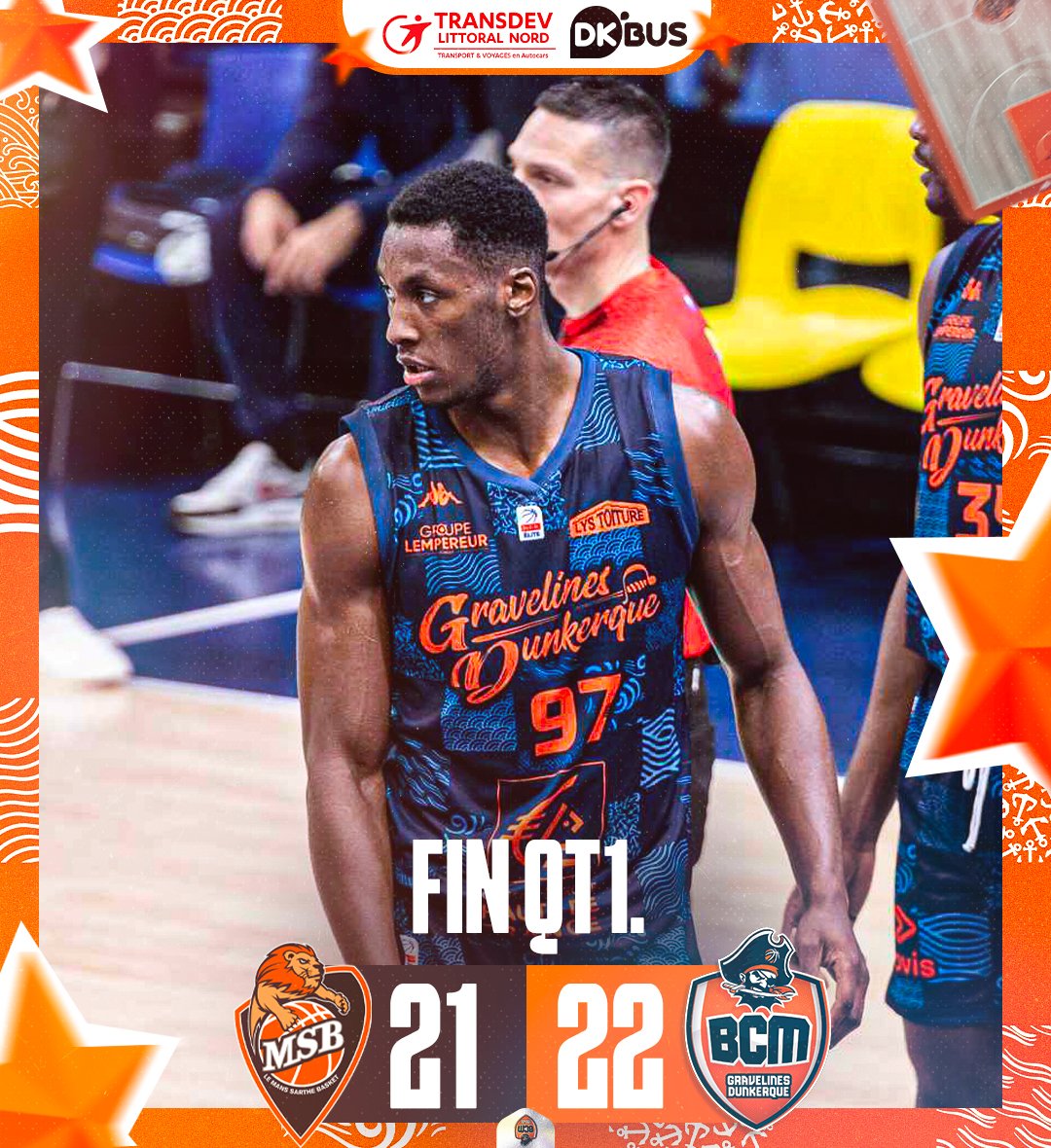 BCMBasket's tweet photo. #MSBBCM I FIN QT1.🧡
Dans les tout derniers instants de ce 1er quart-temps, le BCM passe devant les locaux. +1 pour les Maritimes face au Mans.
#TousBCM https://t.co/rGEjmFwAuJ