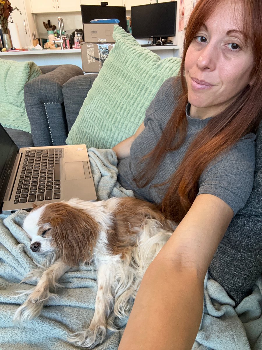 RealDogFlutie's tweet photo. Helping mom with her editing while she works from home. Swear I’m not asleep just resting my eyes 👀 https://t.co/MUn3VEywcR
