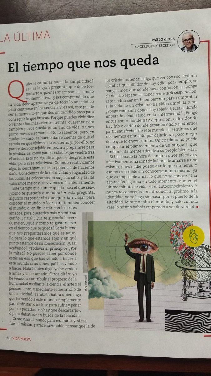 Rafael Luciani (@rafluciani) on Twitter photo “A la identidad no se llega sin pasar por el puerto de la alteridad” 🟢 Los invito a leer este artículo de <a href="/pablo_dors/">Pablo d'Ors</a> sobre el tiempo que nos queda y la búsqueda de la simplicidad “A la identidad no se llega sin pasar por el puerto de la alteridad” 🟢 Los invito a leer este artículo de <a href="/pablo_dors/">Pablo d'Ors</a> sobre el tiempo que nos queda y la búsqueda de la simplicidad