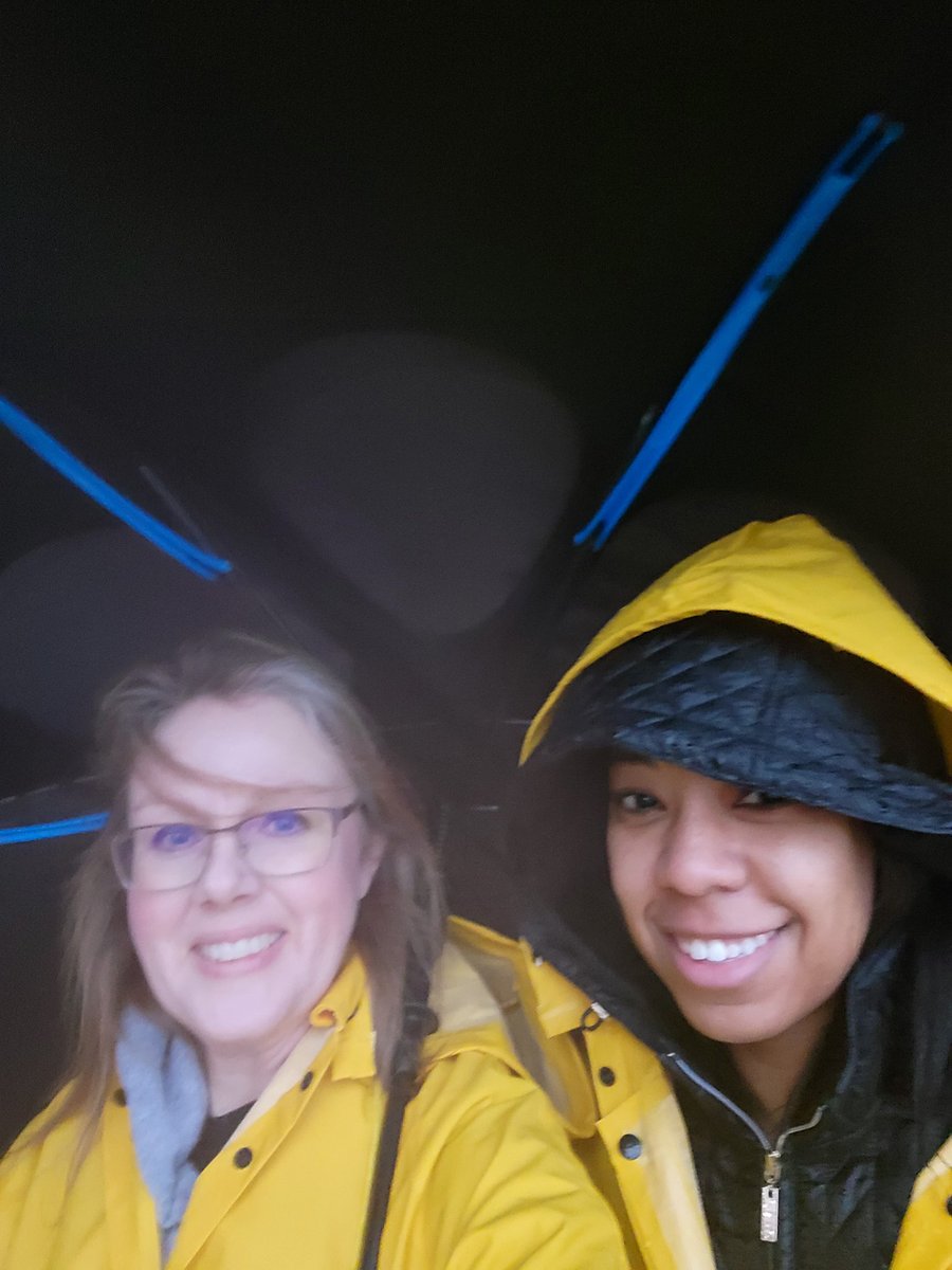 ShannonHcoach's tweet photo. The wind and rain will not stop us from greeting our students.  We love our RSE kiddos!! @RSELions #lionpride #rocksolid https://t.co/4HWjOvLs3j