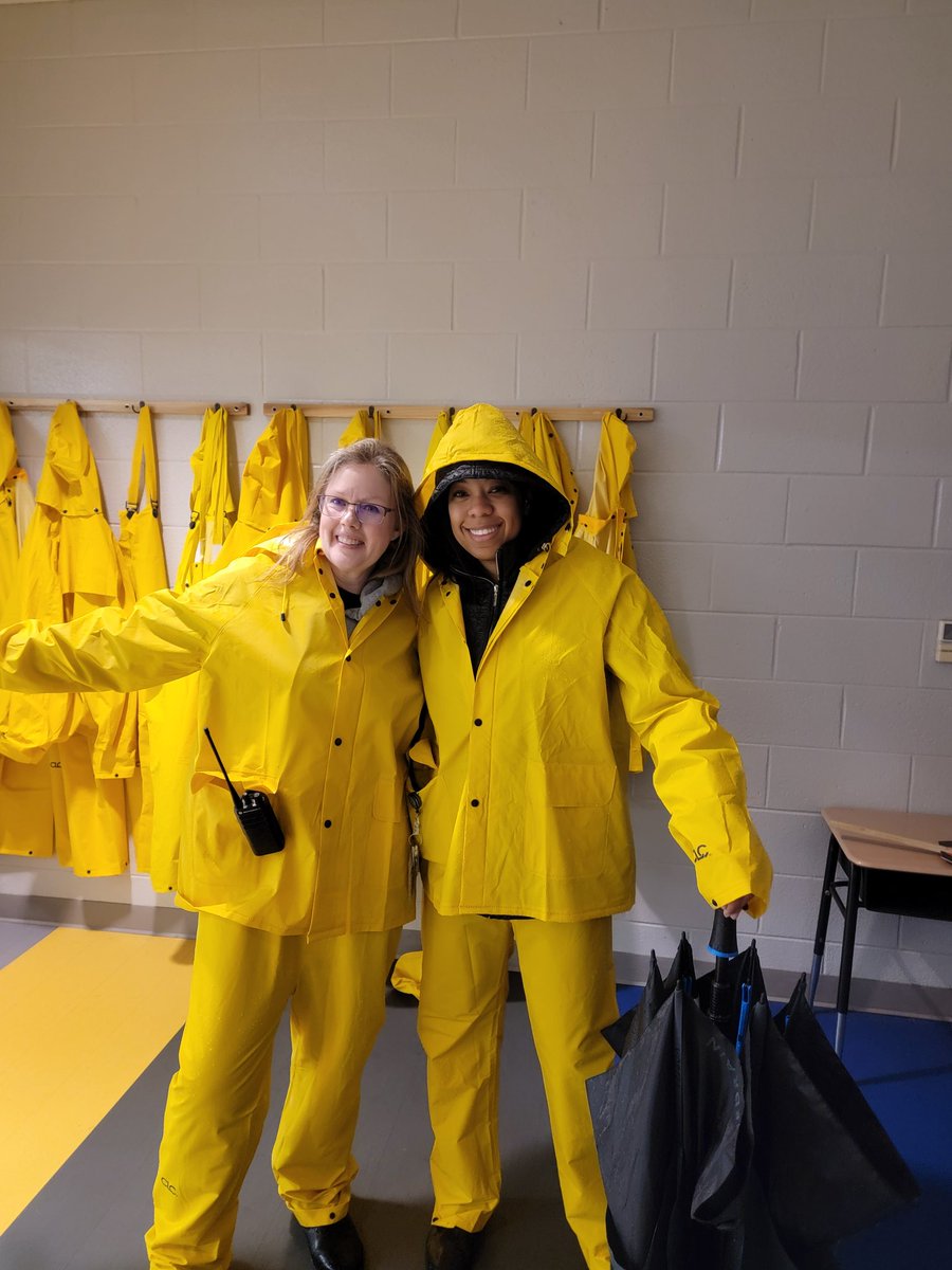 ShannonHcoach's tweet photo. The wind and rain will not stop us from greeting our students.  We love our RSE kiddos!! @RSELions #lionpride #rocksolid https://t.co/4HWjOvLs3j
