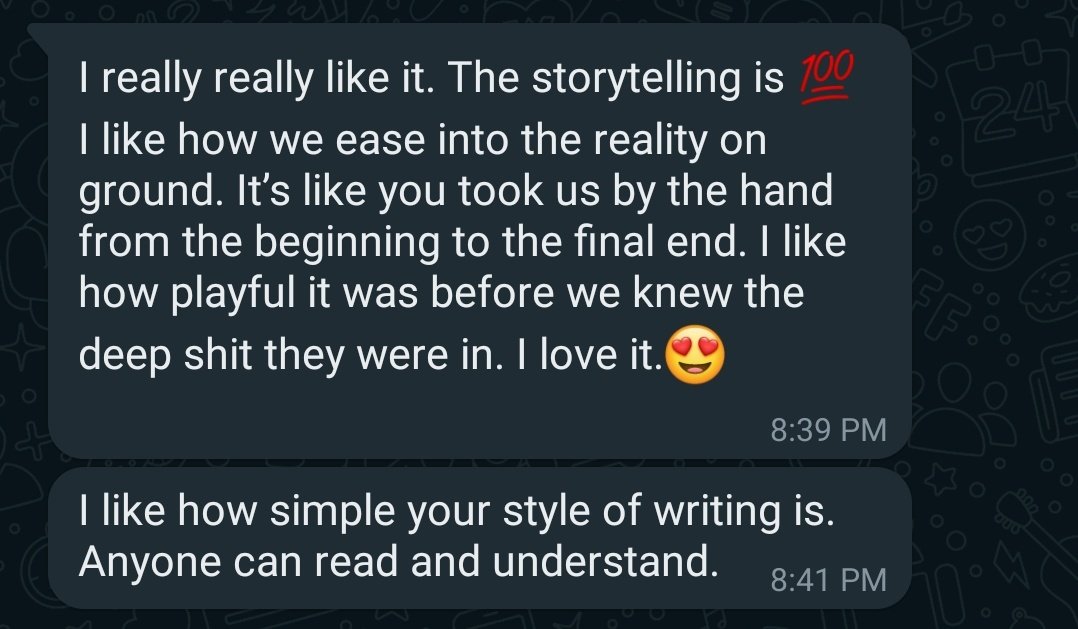 _tobajames's tweet photo. https://t.co/WlrT2765D2

My short story, Dirt Body is making me proud. Nothing beats working on a piece that people don't only read, but enjoy reading it enough to want to talk about it. ❤ https://t.co/OiLhytewR4