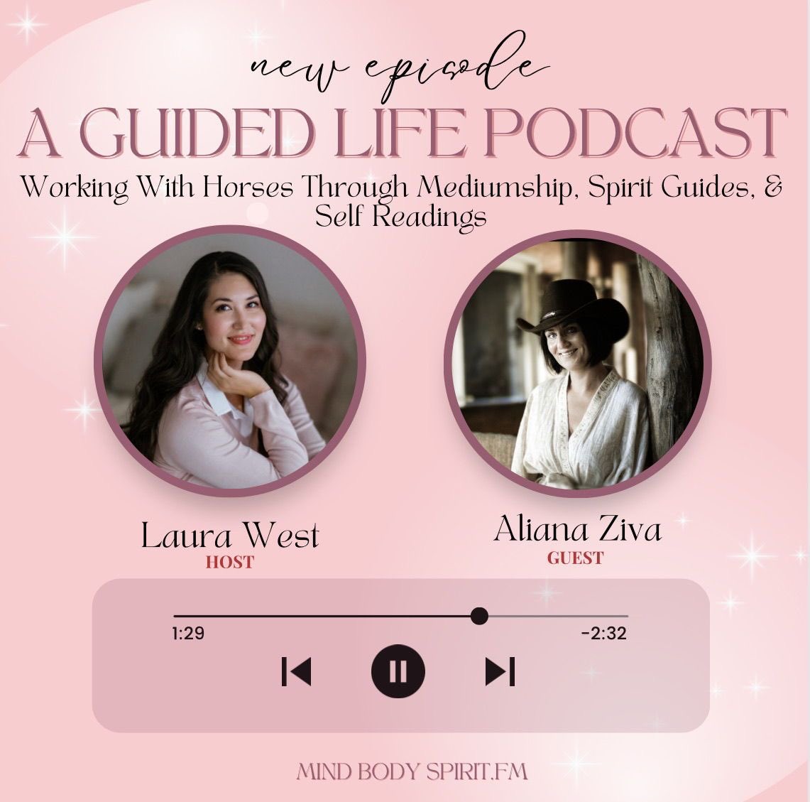 LauraWest111's tweet photo. 🚨New episode alert! ✨ Today on the A Guided Life Podcast, Aliana Ziva shares about her mediumship work with animals, but more specifically horses. We also talk about spirit guides, the strength of predictions and readings, and everyday mediumship. 🐎❤️ https://t.co/vDl2ja4Z2Y