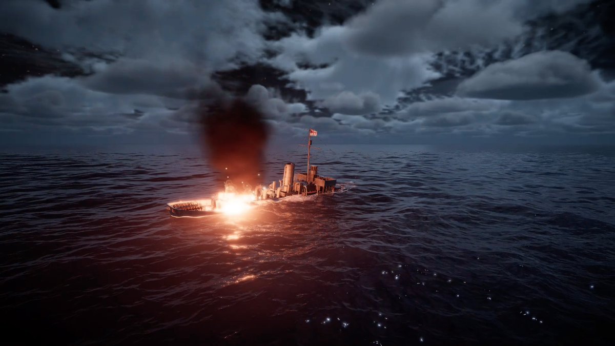 VAS_naval_war's tweet photo. We have worked on the lighting, and the Ships on fire at night look and feel more realistic. Add Victory At Sea Atlantic to your Steam Wishlist now! Coming very soon! #ScreenshotSaturday #IndieDev #NavalStrategyGame #WW2Gaming https://t.co/WOpPK4FRxn https://t.co/5tm7WsJtyN