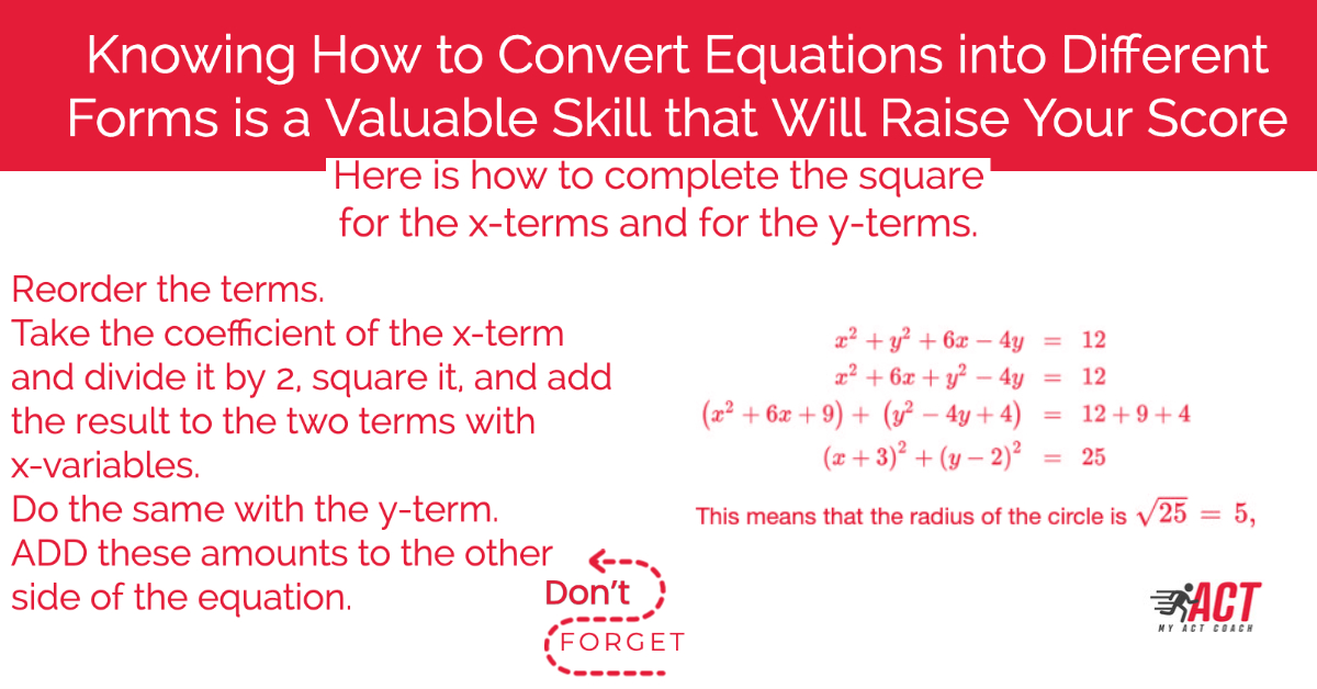 Knowing How to Convert Equations into Different Forms is a Valuable Skill That Will Raise Your Score! #actprep #satprep #testprep #act #tutoring #sat #collegeprep #education #highschool #collegeadmissions #acttest #mathtutor #ACTProTip