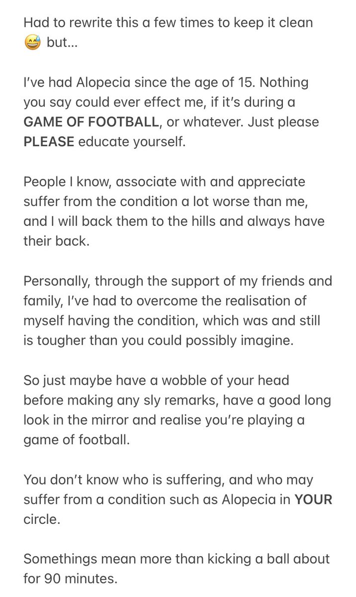 ❤️ thank you to everyone <a href="/NorwichUnitedFC/">Norwich United FC</a> who understood my corner.

<a href="/AlopeciaUK/">Alopecia UK</a> <a href="/AlopeciaConnect/">Alopecia Connection Podcast</a>