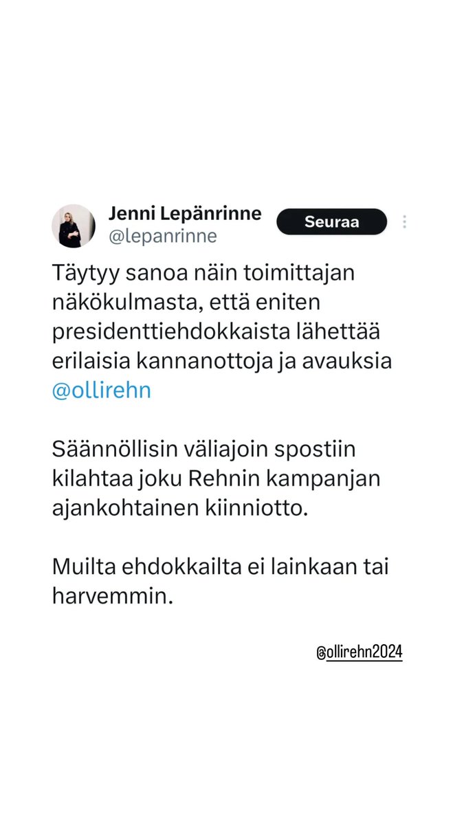 KnuuttiTeemu's tweet photo. #OlliRehn2024
#presidentinvaalit https://t.co/mOFm7hv3z6