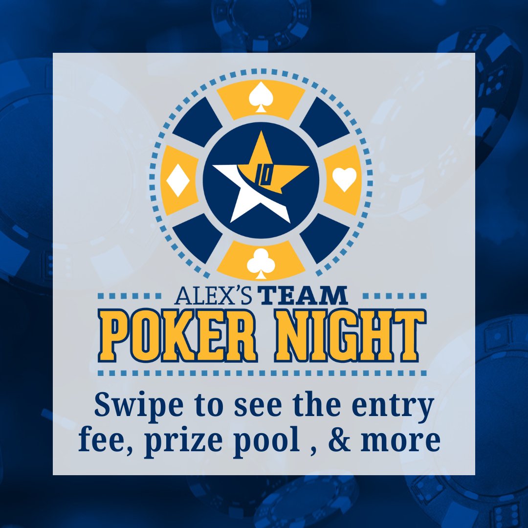 Alexs_Team's tweet photo. Join us on Thursday, February 29th, for our First Annual Poker Night! Play your hand for a good cause as we raise funds to support Alex’s Team Foundation with a Texas Hold’em tournament. We also have social tickets available. Learn more on our website: https://t.co/zf7DXxjIao https://t.co/MdChrLJxmJ