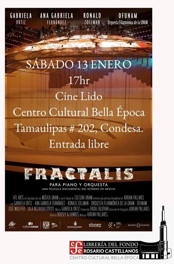FCEMexico's tweet photo. Te esperamos en la presentación de la película documental "#Fractalis", hoy a las 17 hrs en el #CineLido de @FCEBellaEpoca. ¡Entrada libre!
@OFUNAM @CulturaUNAM
@musicaunam @UNAM_MX
@LibreriasEducal
#RepúblicaDeLectores
#LeerTransforma https://t.co/iaH2MHW3fc