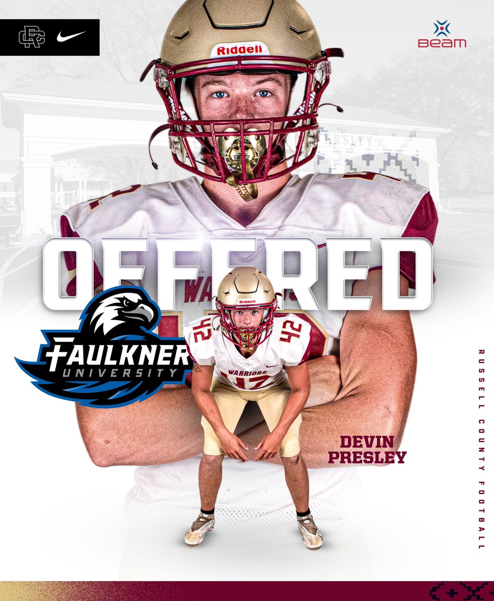 RCWarriorsFB's tweet photo. Congratulations to @Devinpresley8 on an offer from Faulkner University🦅🟦⬛️ #W2DaCounty🍢  
#WarriorNation💥#431BoyZ🏈 #RecuitTheCounty📝 https://t.co/gCLchnKdhL