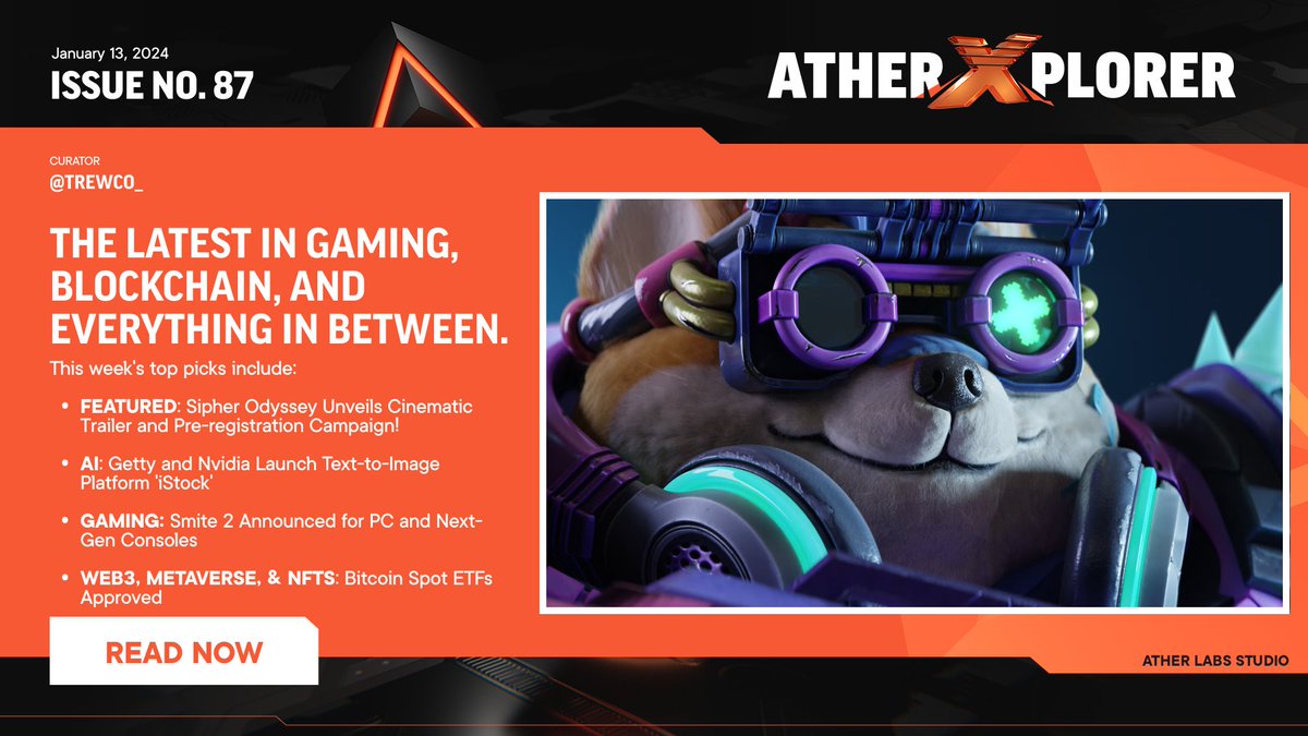 AtherXplorer - Issue No. 87 is now LIVE! 🚀

Welcome to this week's AtherXplorer, covering the latest in #ai, #gaming, #blockchain, #web3, #metaverse, and everything in between.

👉🏻Read now: atlas.atherlabs.com/atherxplorer/i…

Curated by <a href="/Trewco_/">Trewco</a>