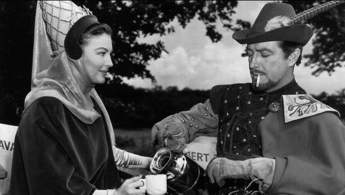 Ava Gardner and Robert Taylor taking a break on the set of 'Knights of the Round Table.' Richard Thorpe's version of the Camelot tale, nominated for #Oscars for #BestSound and #BestArtDirection, screens on @TCM today at 2pm ET.

#AvaGardner #RobertTaylor #TCMparty