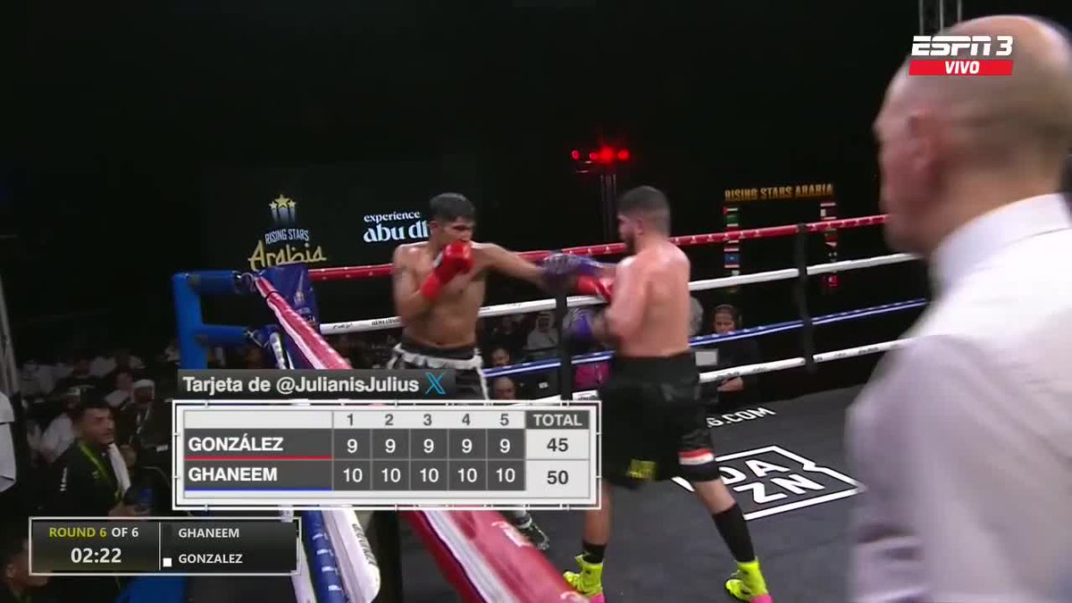 ESPNKnockOut's tweet photo. R6: Las tarjetas de @julianisjulius en el final del combate entre el mexicano Bervely García vs. el iraquí Amer Kadhum.
#ESPNKnockOut #RSA2 https://t.co/LY024DZCPp