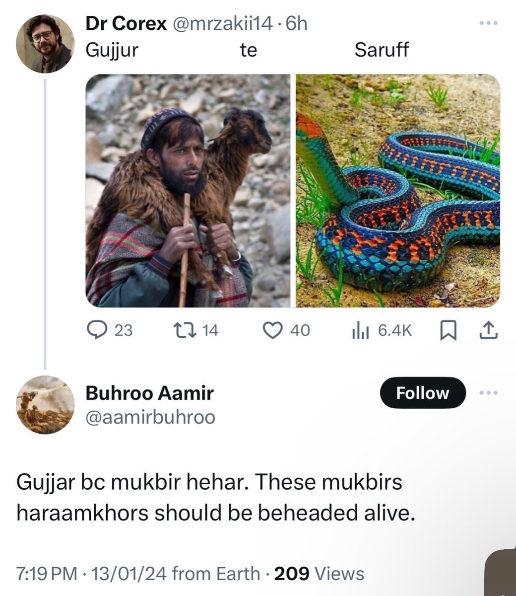 This kind of of mindset is dangerous for society.

I request <a href="/JmuKmrPolice/">J&K Police</a> Police to take action against this user under SC/ST atrocities act.