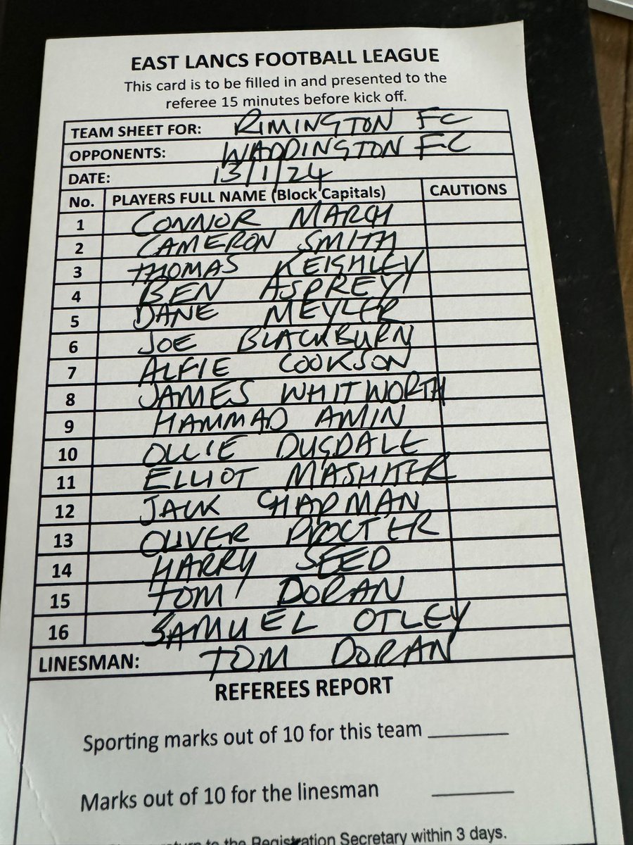 Rimyfc's tweet photo. Result @eastlancs_fl 
Premier

@Rimyfc
3🆚️2 (HT 1-1)
@FeniscowlesF

Goal
OG 37'
@james_billow 67'
Grimshaw 70'

MOM 🥇
@James_Tootle

👥 65

🗣
Great performance from the 🍊men, digging deep and coming from behind against @FeniscowlesF in what was good physical game of football https://t.co/EAiElgTzme