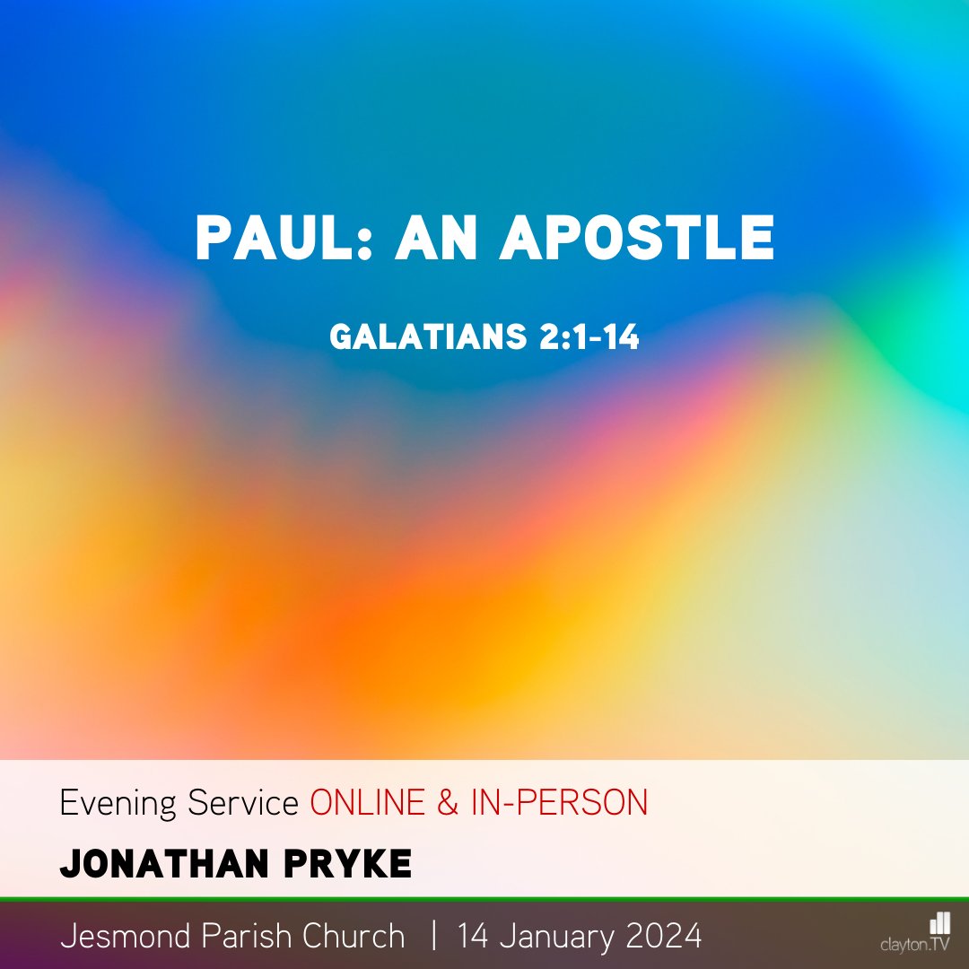 This time tomorrow, Jonathan Pryke will be preaching on 'Paul: An Apostle' from Galatians 2:1-14 - What's your spiritual history? Jonathan explores Paul's apostolic authority through the lens of his persecution of the church, his conversion and his training for ministry.