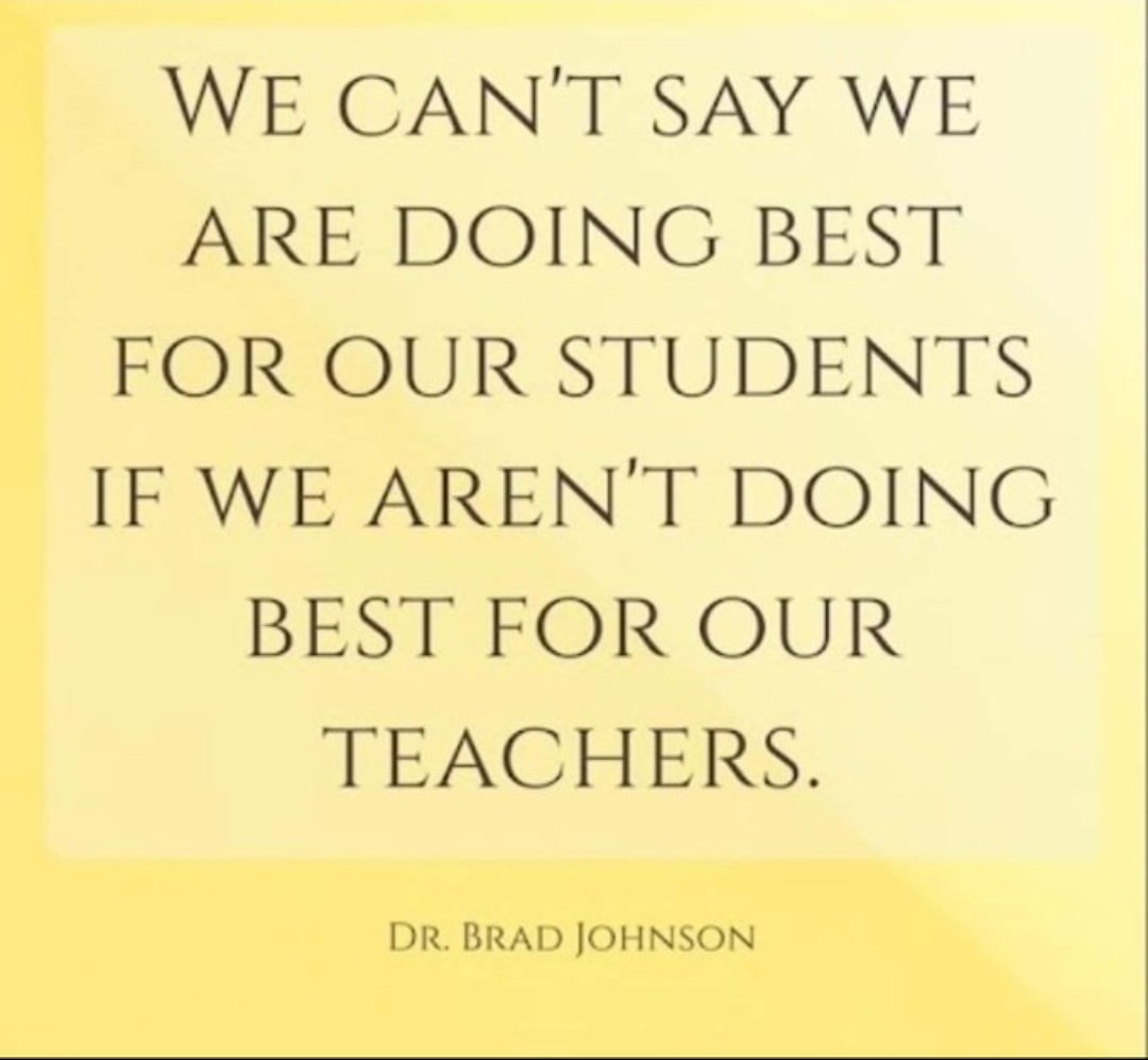 Remember, the teacher's working environment is the students' learning environment.