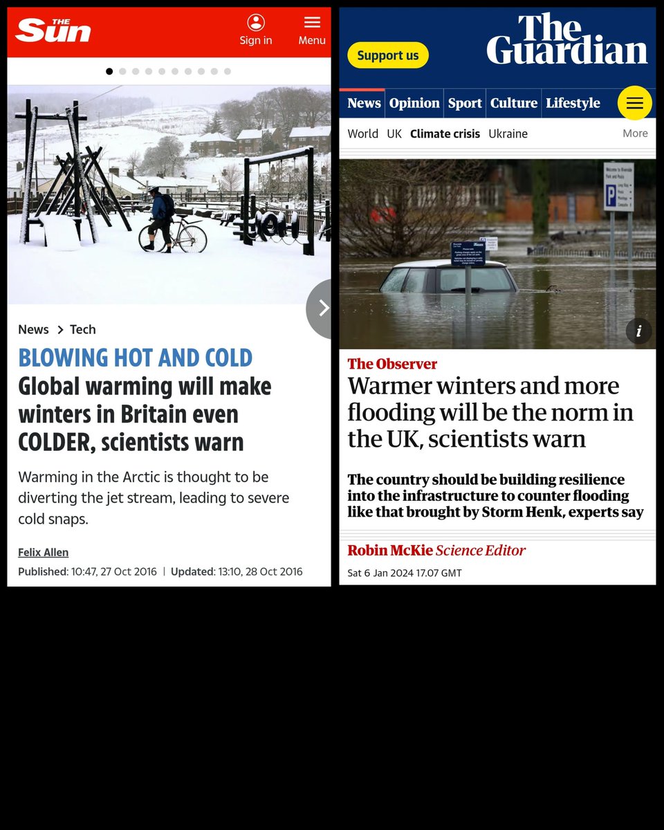 Scientists Say....

⚠️ Global Warming Will Make UK Winters Even COLDER And Warmer Winters Will Be The Norm.

😵‍💫