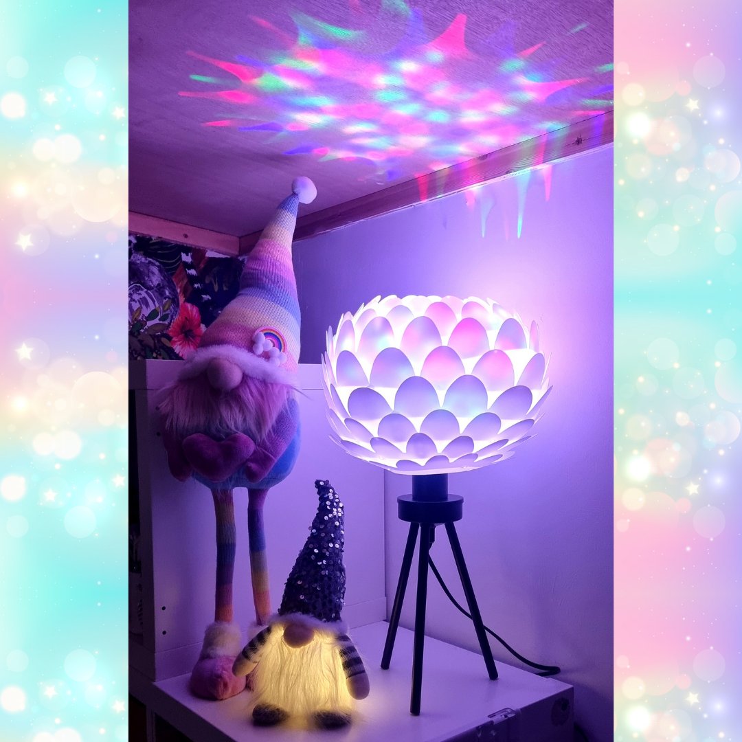Finally, I unpacked a lamp I bought 6 months ago with my birthday money from my sis in law @betsbarn 💜💜 I've put a fancy bulb in it too. It feels very cosy in my studio now 💜💜

#cosystudio #Newlamp #gonk #studio #studiodecor #cosy #discolight #craftyjujudesigns