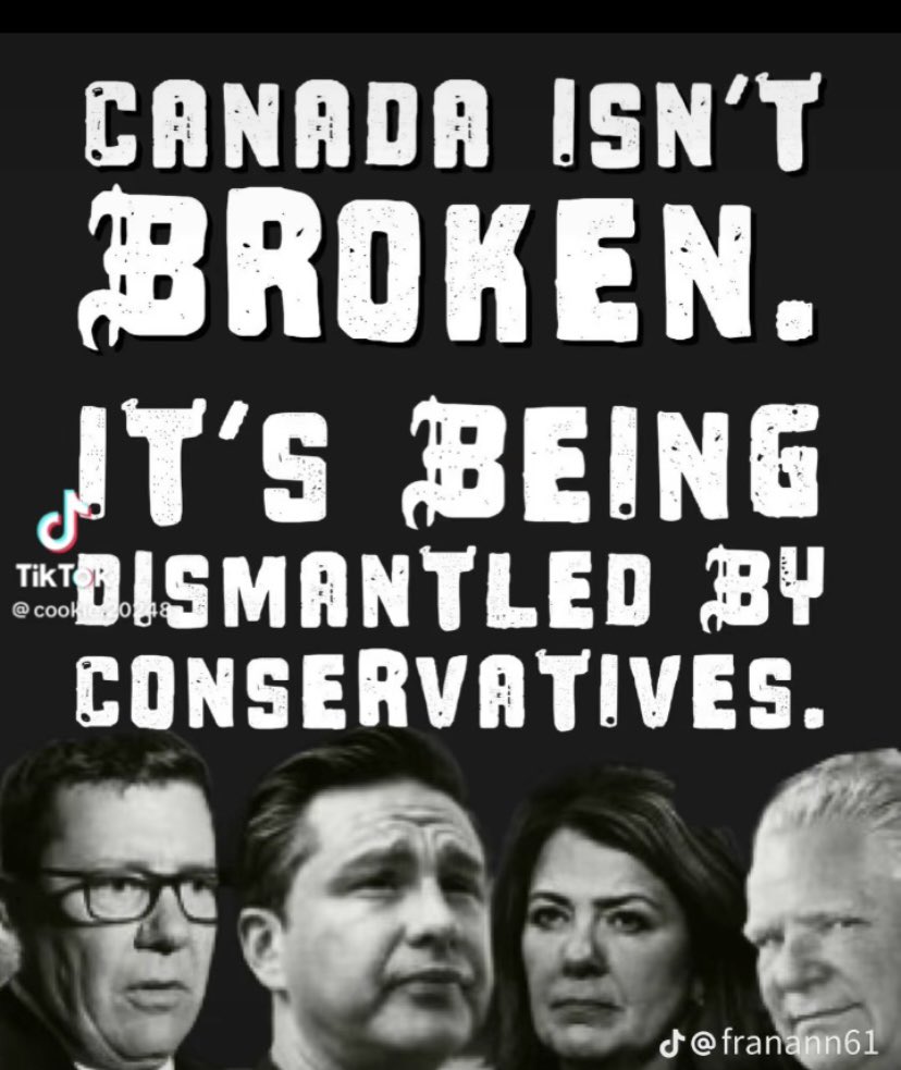 Canada isn’t broken. 👇👇👇👇#NeverVoteConservative #DougFordIsCorrupt #PierrePoilievreIsLyingToYou #DanielleSmithIsUnfitToLead #dougford #PierrePoilievre #scottmoe