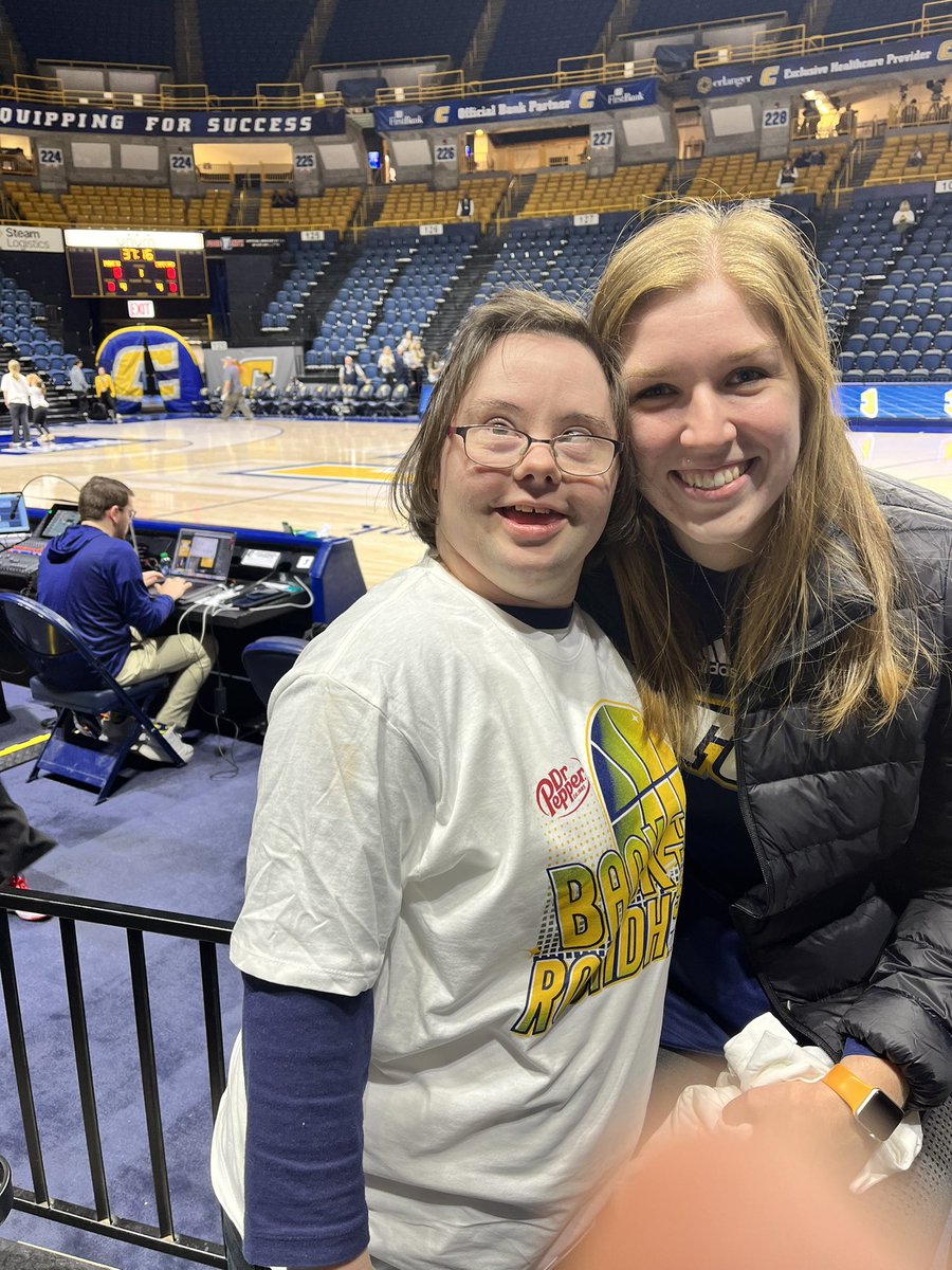 Lady Mocs basketball time. Emily with former lady Moc Abby in the house. Go Mocs! #GoMocs #GoMocsWBK