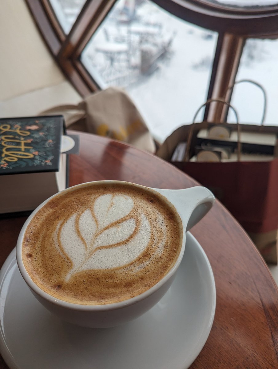 JenkinsCalebL's tweet photo. Trudged through snow drifts, slick ice, and slushy puddles to get downtown this morning. 

Absolutely worth it! 

We originally planned to bike downtown for the first time to complete the vibe, but you know, that will have to wait... 

#brightonmi 
#brightonmichigan 
#lovelivco https://t.co/j2Uc4hpnXq