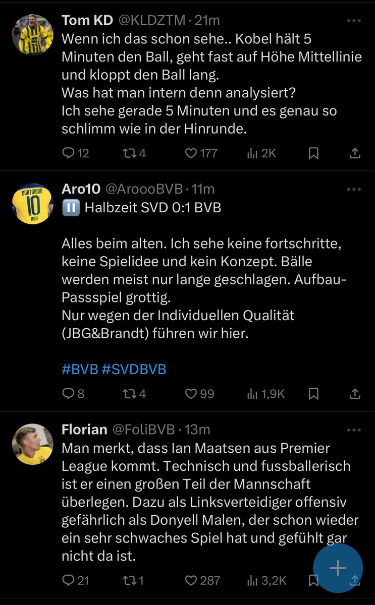 BVBallfella's tweet photo. Auf Twitter auch alles beim alten… gibt schon jetzt verschiedene kleine Anpassungen in allen Bereichen auch wenn vor allem das Pressing noch nicht gut aussieht…

#SVDBVB https://t.co/mKmHGbET6Y