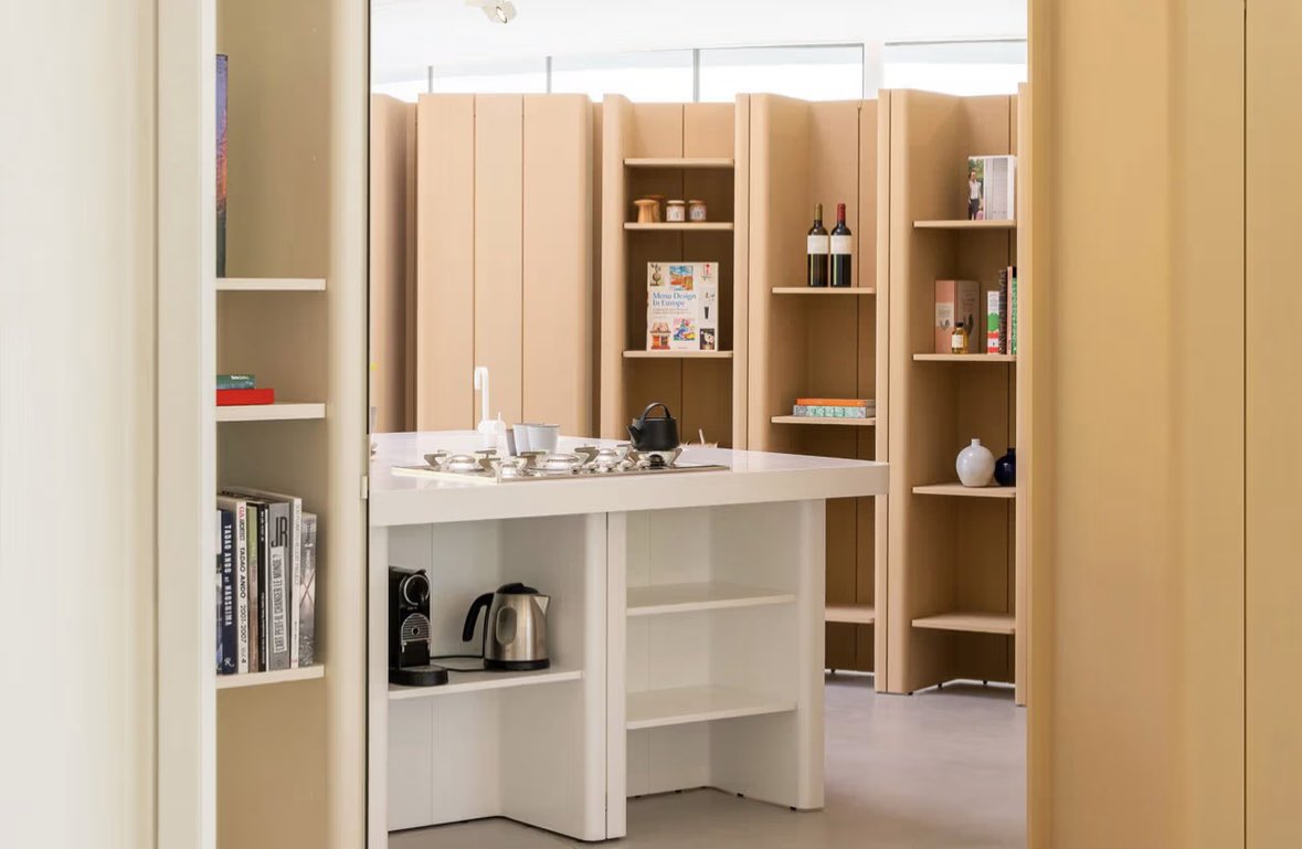 architext14's tweet photo. Pierre Paulin shelving as wall system. https://t.co/1VPBWnY64i