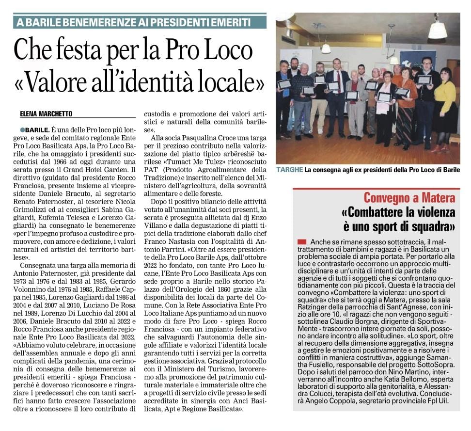 roccofranciosa's tweet image. Bel servizio #oggi in edicola su @LaGazzettaWeb a firma di Elenia Marchetto che ringraziamo e su @LaNuovadelSud on line 👏👏👏
@prolocobas 
#prolocobarile
#barile
#basilicata
#prolocobasilicata 
#lucania
