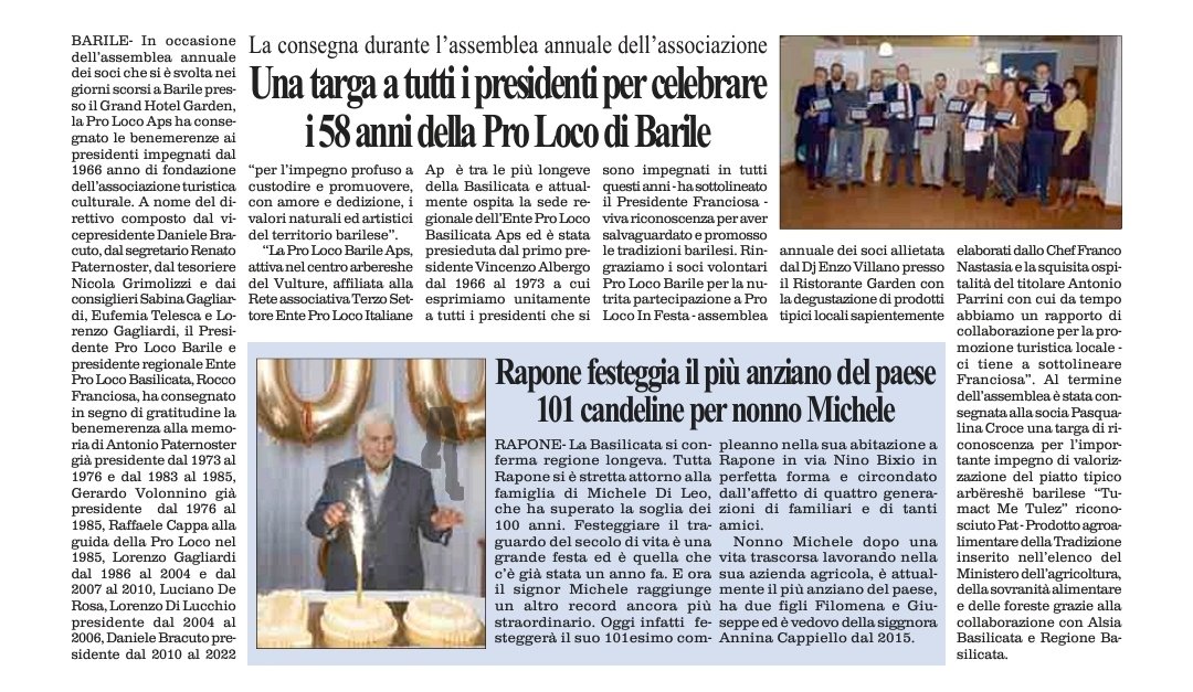 roccofranciosa's tweet image. Bel servizio #oggi in edicola su @LaGazzettaWeb a firma di Elenia Marchetto che ringraziamo e su @LaNuovadelSud on line 👏👏👏
@prolocobas 
#prolocobarile
#barile
#basilicata
#prolocobasilicata 
#lucania