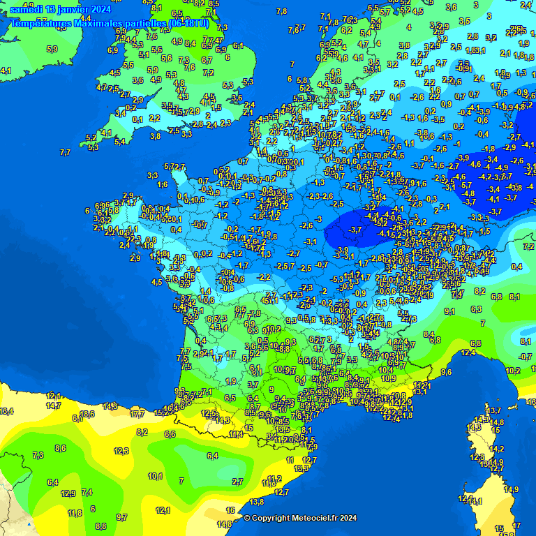 Spike4263's tweet photo. Froid vife ce samedi 13 janvier pas de dégel au nord-est, de -2 à -4 https://t.co/LKEh1Wc416