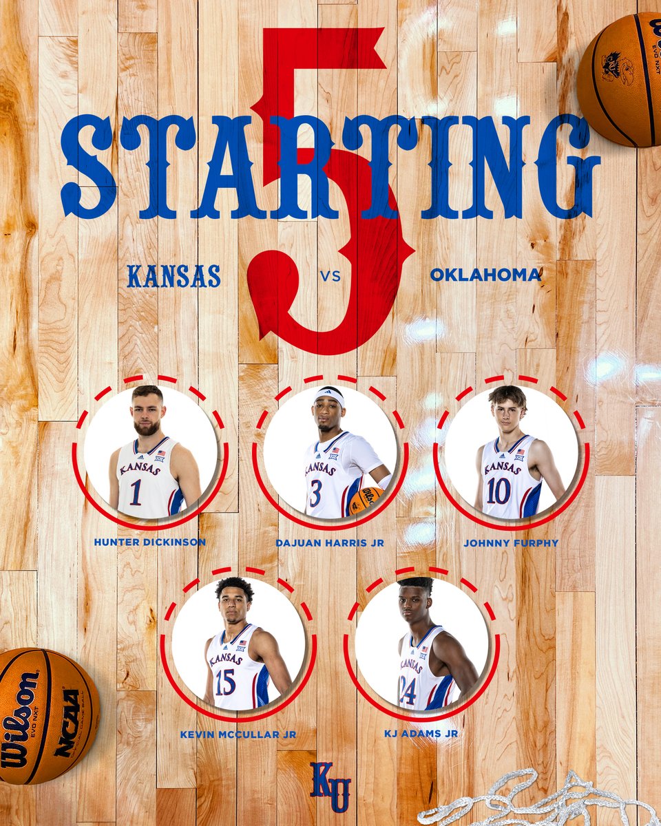 KUHoops's tweet photo. today's starters 👇 https://t.co/SCWK2tHtGg