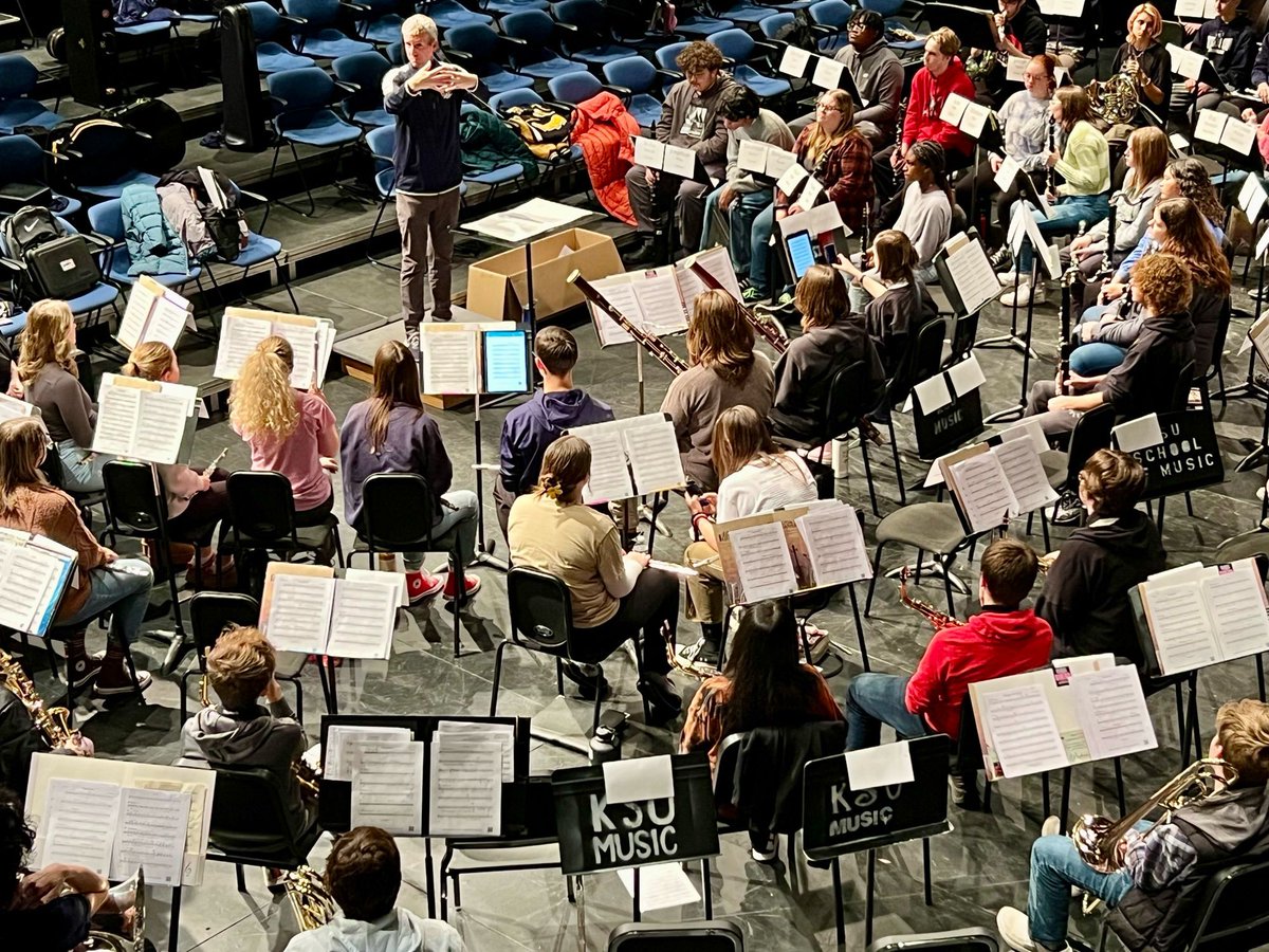 KentStateBands's tweet photo. Here are some action shots of the Blue Band hard at work preparing tonight’s program. https://t.co/2j0L7H3Wga