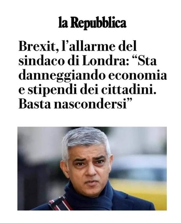 fenice_risorta's tweet photo. Vi ricordate di tutti cogl**ni che esultavano ed applaudivano x la #brexit?
Ora che fanno gli indifferenti, chiedetegli cosa ne pensano e rinfacciategli tutte le #stronzate che dicevano ad uso e consumo degli #allocchi
🤡🤡🤡🤡🤡 https://t.co/xvAkavYUN3